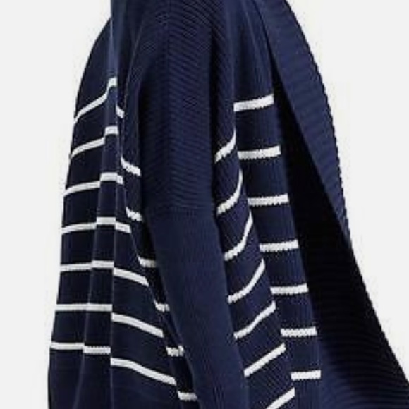 Athleta Sweater Womens XXS Navy Stripe Peaceful Wrap Chunky Oversized Cardigan - Picture 4 of 12